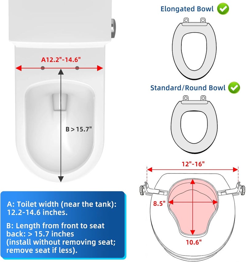 Caredear Store Raised Toilet Seat with Lid for Elderly, 6" High Toilet Seat for Elongated or Standard Commode, Raised Toilet Seat for Seniors, Handicap Toilet Seat Riser with Cover - Image 5